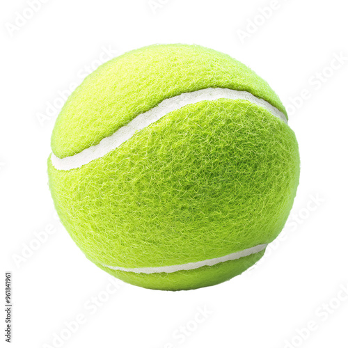 tennis ball isolated on a transparent cut-out background, yellow tennis ball PNG