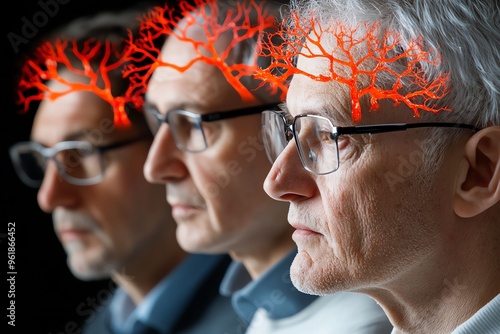 Aging brain, cognitive changes, gradual decline occurs as neural connections weaken over time