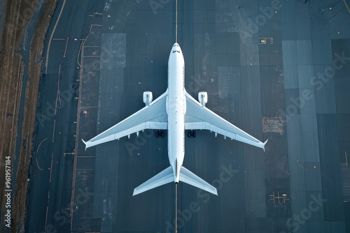 Unidentified aircraft taking off from international airport widebody plane