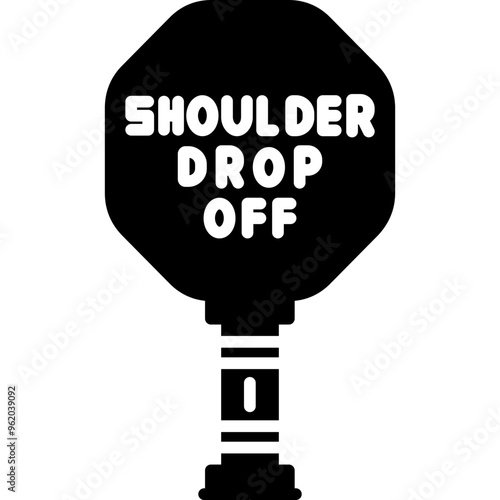 Shoulder Drop-Off Sign Icon