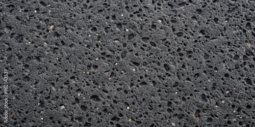 Close-up of a Black Porous Stone Texture, Macro Photography, Abstract Background, Stone, Texture, Background