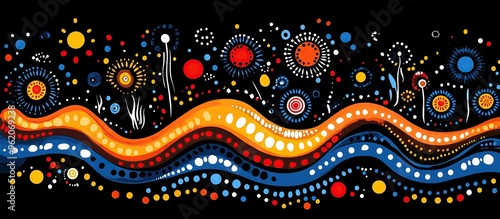 Aboriginal Art Abstract with Vibrant Colors