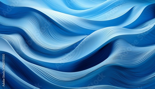 Soft blue waves undulate in an abstract pattern, creating a serene and rhythmic texture background.