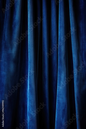 Deep blue velvet curtains texture background