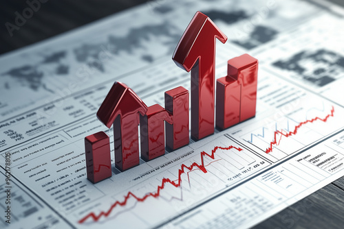 The significant uptick in sales is clearly reflected in business graphs, with a red arrow rising due to successful competitive pricing models and value-added services