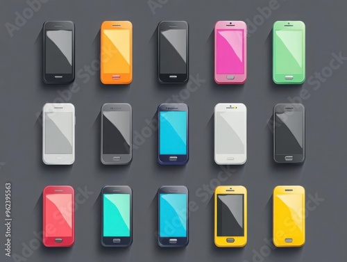 sleek phone icon collection minimalist designs in various styles and colors