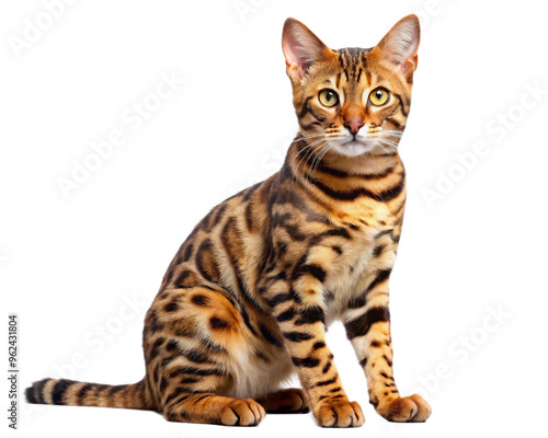 bengal cat isolated on white