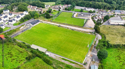 Aerial View of Tempo Maguires GAC and Hurling and Gaelic Football Pitch Tempo County Fermanagh Northern Ireland