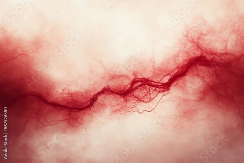 Abstract red veins flowing in an organic, soft background.