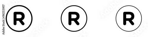 Registered trademark liner icon vector set.