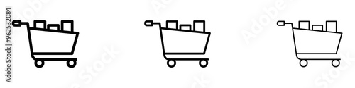 Full cart liner icon vector set.