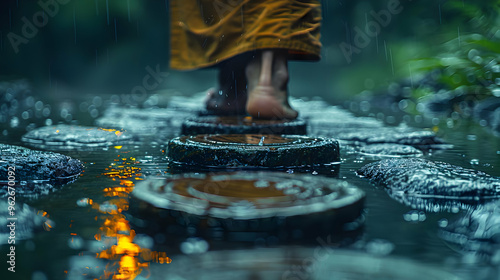 Rainy Day Stepping Stones Photography