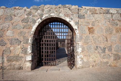 Yuma Territorial Prison rock walls and iron gates