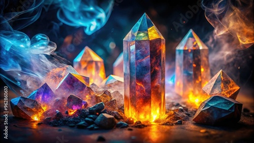 ancient secrets revealed through smoldering crystal prisms