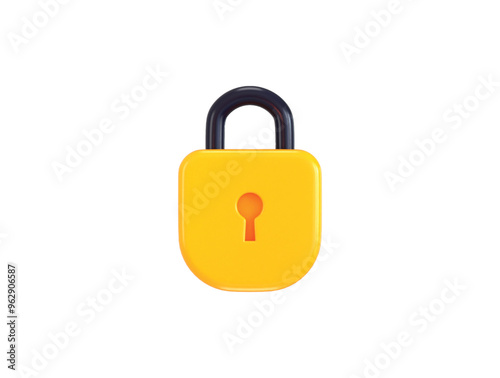 Padlock lock 3d icon concept of security safety 3d icon vector illustration