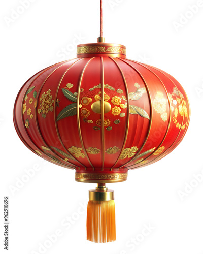 Chinese lantern cut out. isolated on transparent background. Copy space.