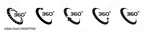 360 degrees icon. Full rotation symbol