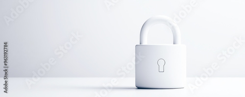 A minimalist white padlock on a clean surface, symbolizing security, protection, and confidentiality in a modern design.