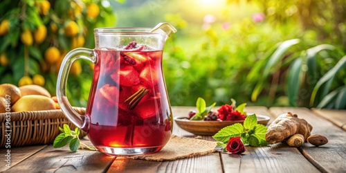 Refreshing heatwave hibiscus cooler infused with ginger and cayenne pepper