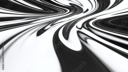 Abstract black and white swirling pattern, dynamic