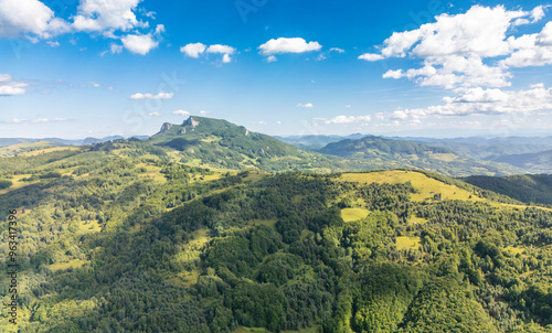 Aerial view of Apuseni Mountains in Romania