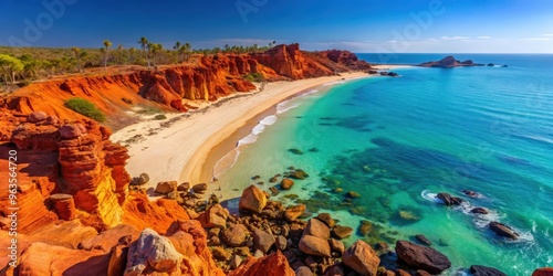 Picturesque view of Cape Leveque on the northwest coast of Australia showcasing the vibrant colors of the outback