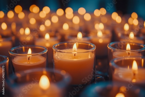 Votive candle. All Saints Day background. generative ai