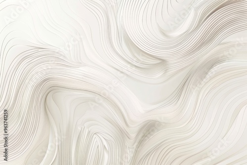 A close-up shot of a white wall with wavy lines, suitable for use in minimalist interior design or as a subtle background texture