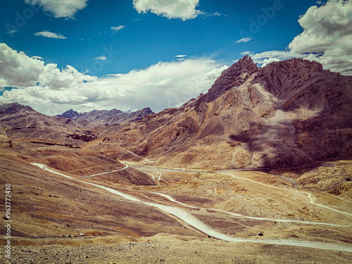 Manali-Leh road in Himalayas