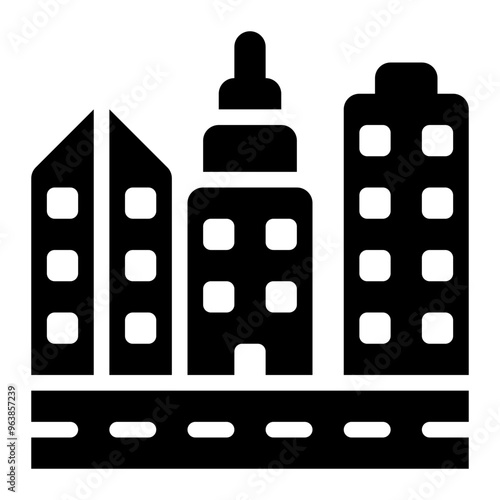 metropolis, megacity, city, town, urban, municipal, geography solid or glyph icon