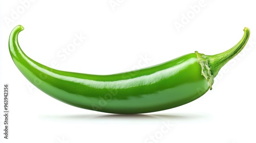 Green Chili Pepper Isolated on White Background