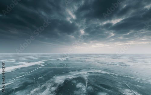 Dramatic Winter Sky Over Frozen Landscape