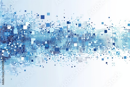 Abstract blue pixel grid background