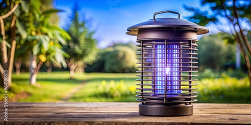 Outdoor bug zapper emitting light to attract and eliminate insects