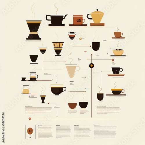 Coffee brewing methods infographic.