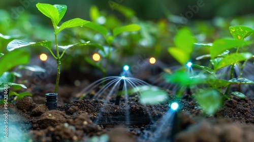 Smart Irrigation System: Adjusts watering schedules based on weather and soil conditions. Remote control and programming optimize water use for your garden. 