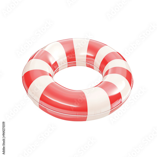 Colorful striped lifebuoy ready