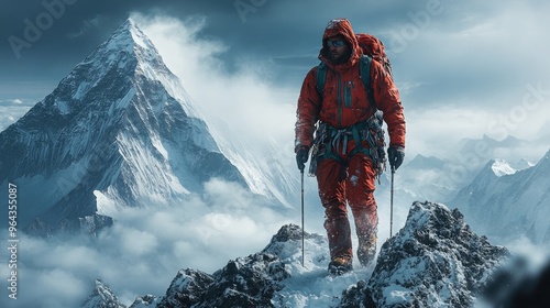 A Dramatic Climber Successfully Reaches the Summit of Mount Everest for a Stunning Adventure in Extreme Conditions