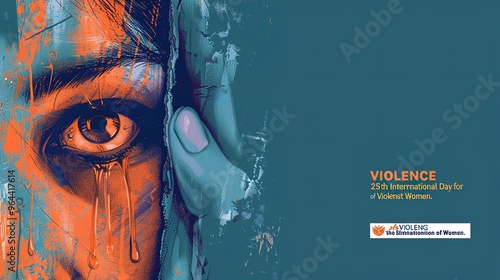 International day for the elimination of Violence Against Women" on white silhouette of human hand with the day,illustration