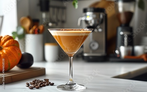 Pumpkin Spice Latte in a Martini Glass