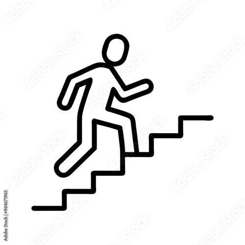 Black icon of climbing stairs