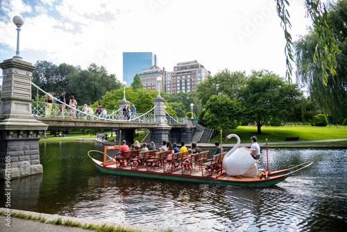 The Lagoon is a small lake in the Boston Common which is a public park and garden Massachusetts