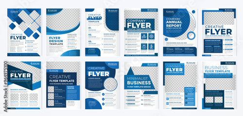 set of business flyer template with minimalist layout and modern style use for promotion kit