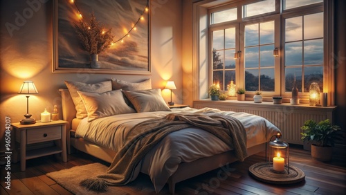 Softly glowing, a single nightlight casts a warm hug on the rumpled bed, shadows dancing on walls as