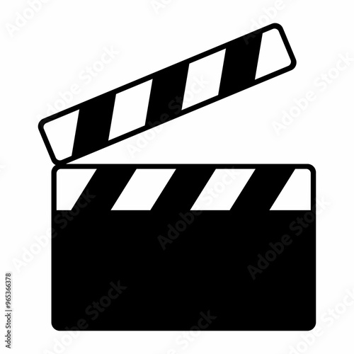 Movie clapper icon. Flat image