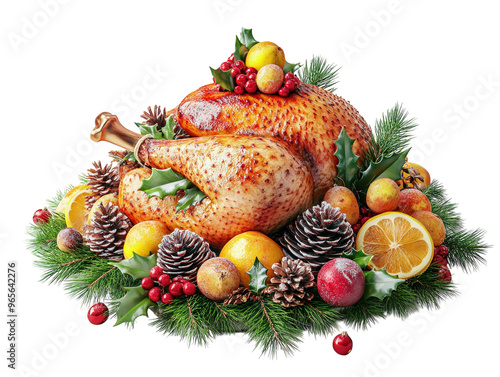 Golden roasted Christmas turkey 