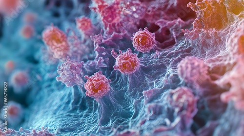 3. "Microscopic view of a herpes simplex virus infection