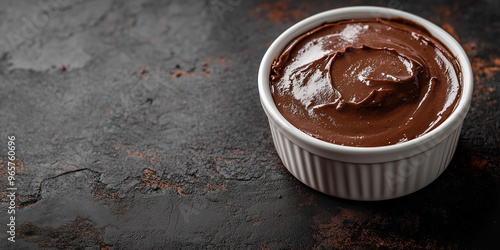 Mousse in a simple dish with a smooth, undisturbed top layer