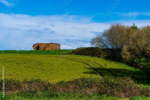 landscape with the green hill