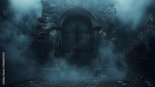 Gothic crypt door